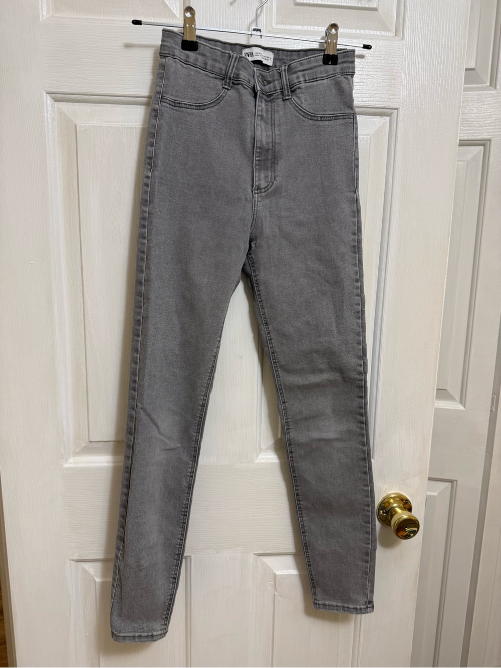 Zara Gray High-Waist Skinny Jeggings